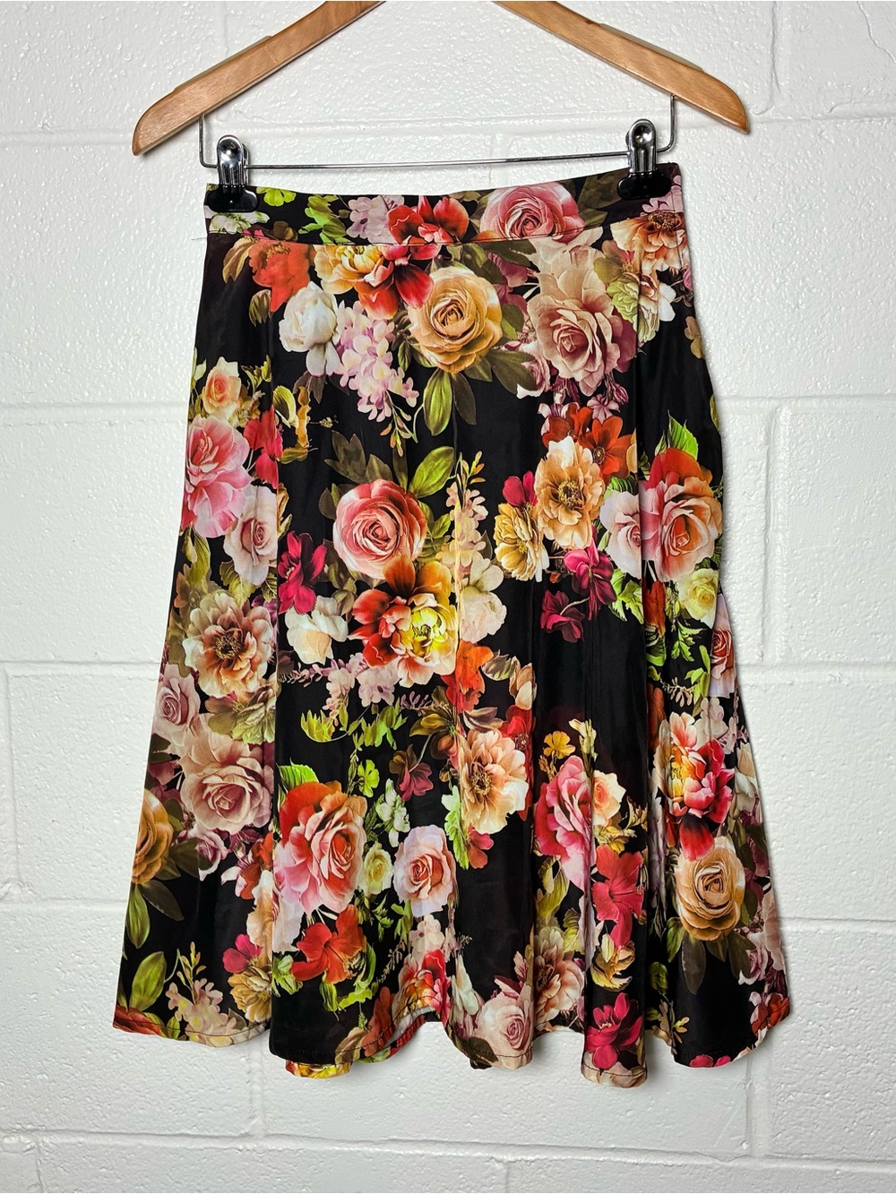 ModCloth Black Floral Skirt